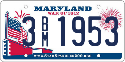 MD license plate 3BM1953