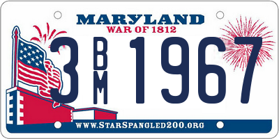 MD license plate 3BM1967