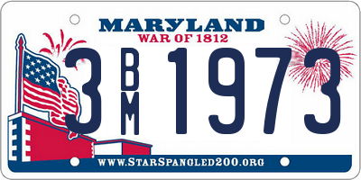 MD license plate 3BM1973