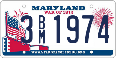 MD license plate 3BM1974