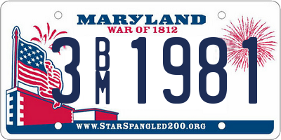 MD license plate 3BM1981
