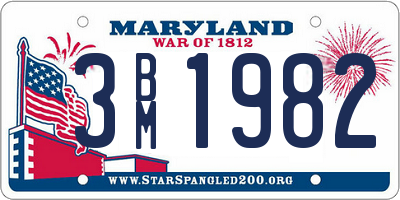 MD license plate 3BM1982