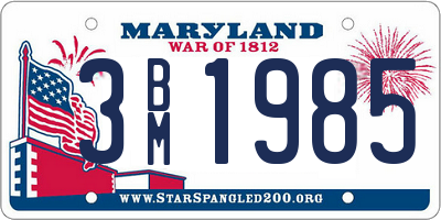 MD license plate 3BM1985