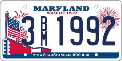 MD license plate 3BM1992