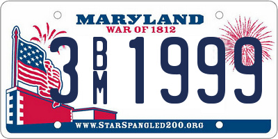 MD license plate 3BM1999