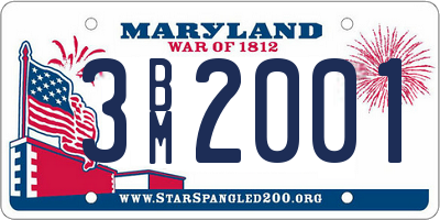 MD license plate 3BM2001