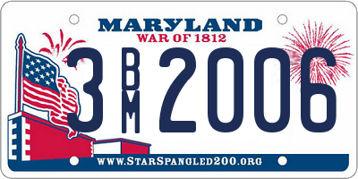 MD license plate 3BM2006