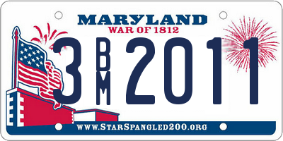 MD license plate 3BM2011