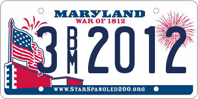 MD license plate 3BM2012