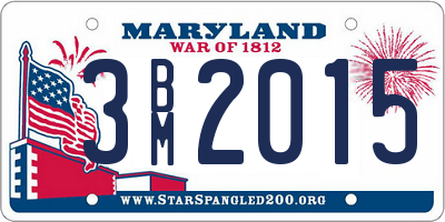 MD license plate 3BM2015