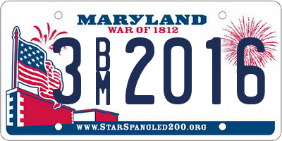MD license plate 3BM2016