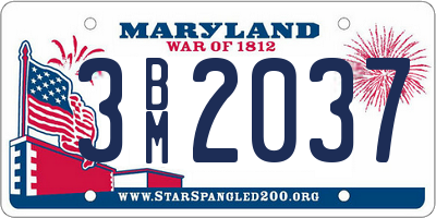 MD license plate 3BM2037