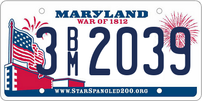 MD license plate 3BM2039