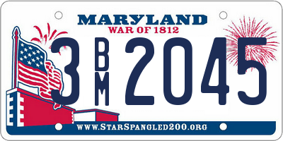 MD license plate 3BM2045