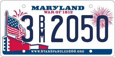 MD license plate 3BM2050