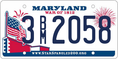 MD license plate 3BM2058