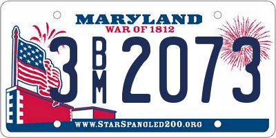 MD license plate 3BM2073
