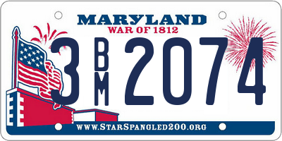 MD license plate 3BM2074