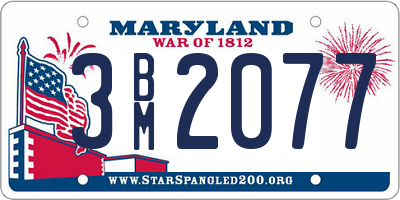 MD license plate 3BM2077