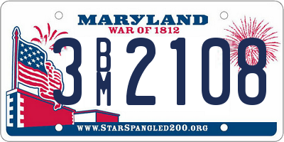 MD license plate 3BM2108