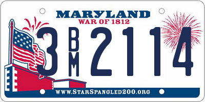 MD license plate 3BM2114