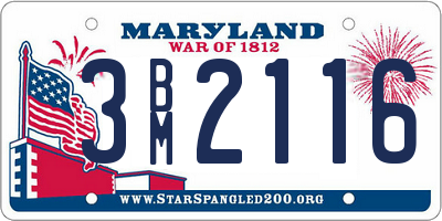 MD license plate 3BM2116