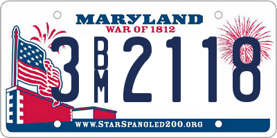 MD license plate 3BM2118
