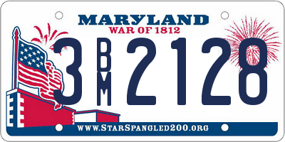 MD license plate 3BM2128