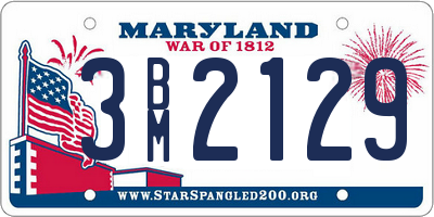 MD license plate 3BM2129
