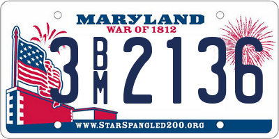 MD license plate 3BM2136
