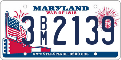 MD license plate 3BM2139