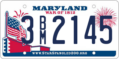 MD license plate 3BM2145
