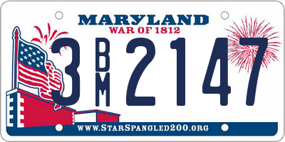 MD license plate 3BM2147