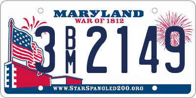 MD license plate 3BM2149