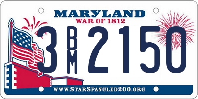 MD license plate 3BM2150