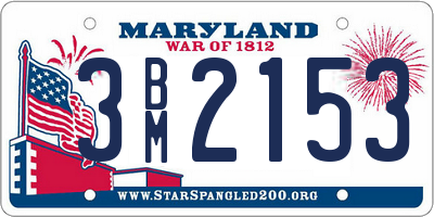 MD license plate 3BM2153