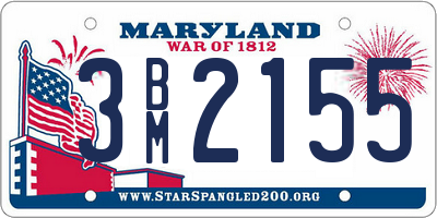 MD license plate 3BM2155