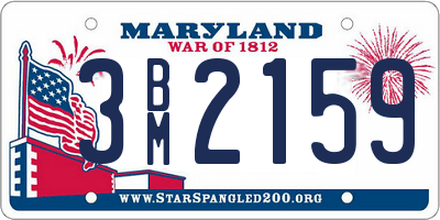 MD license plate 3BM2159