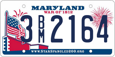 MD license plate 3BM2164