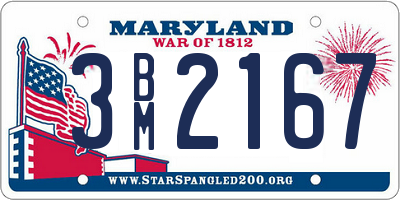 MD license plate 3BM2167