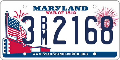 MD license plate 3BM2168