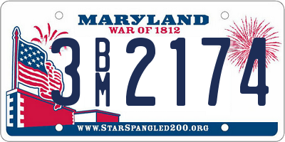 MD license plate 3BM2174