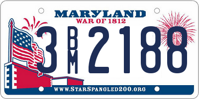 MD license plate 3BM2188