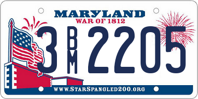 MD license plate 3BM2205