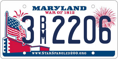 MD license plate 3BM2206