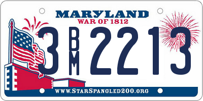 MD license plate 3BM2213