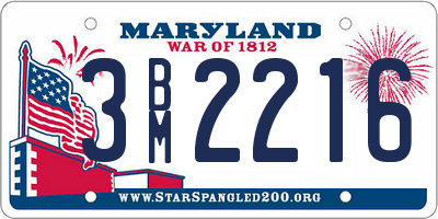 MD license plate 3BM2216