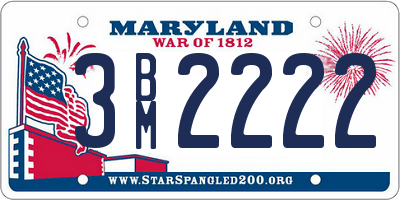 MD license plate 3BM2222
