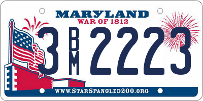 MD license plate 3BM2223