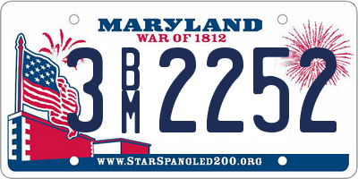 MD license plate 3BM2252